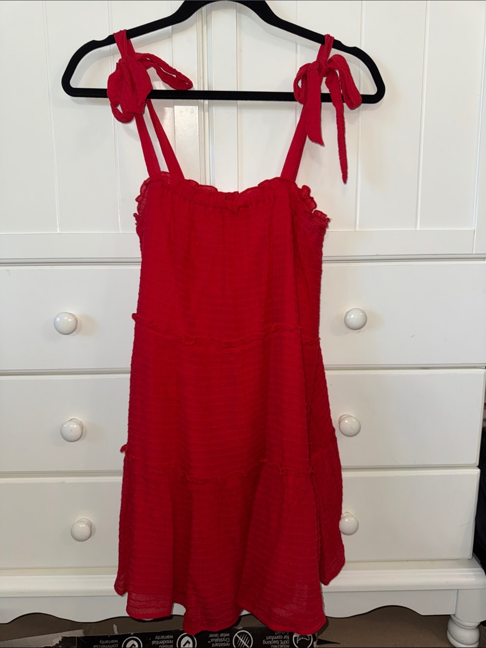 Altar'd State Red Tie-Shoulder Mini Dress